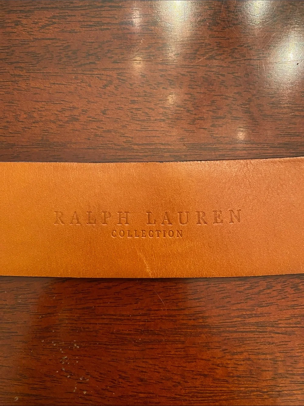 Ralph Lauren Collection Stirrup Buckle Black Leather Belt Size M